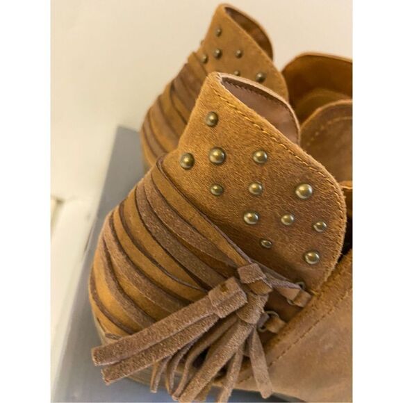 Cloudwalkers Cognac #0396 fringe suede leather boots 10m - Picture 2 of 7